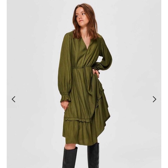 NWT | Selected Femme | Callie Damina Midi Dress | Size US 6 - Picture 4 of 13